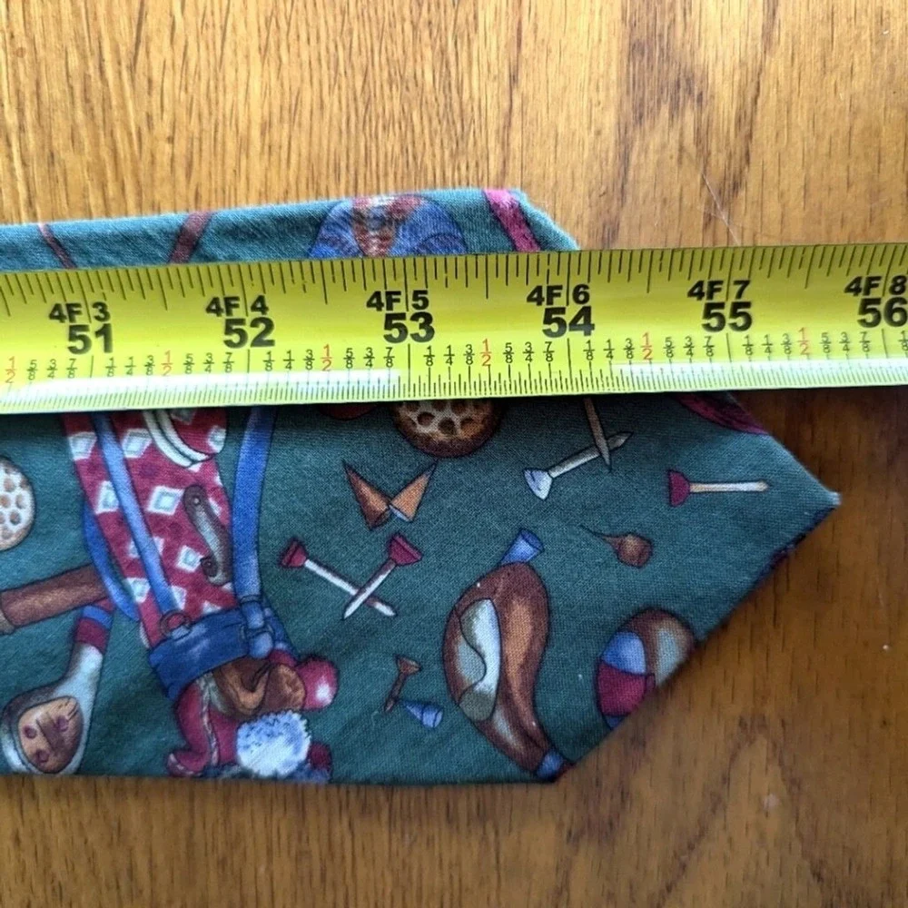 Mens Green Golf Tie Clubs‎ Bags Tees Necktie USA